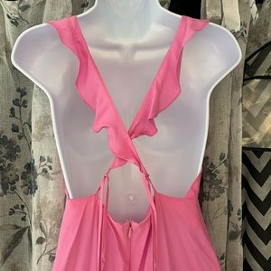 Amanda uprichard New York size small . Dainty prom evening gown simple hot pink